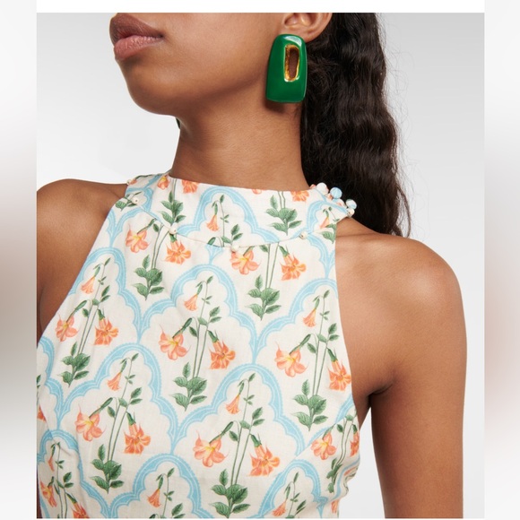 NWT AGUA BY AGUA BENDITA Gerbera printed linen maxi dress, large - Picture 4 of 10